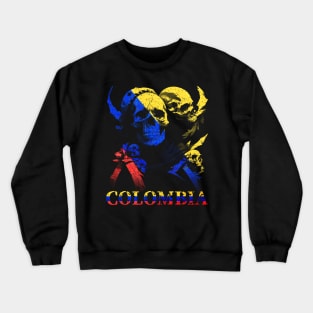 Skull Colombian Flag | Patria Colombiana | Colombia Crewneck Sweatshirt